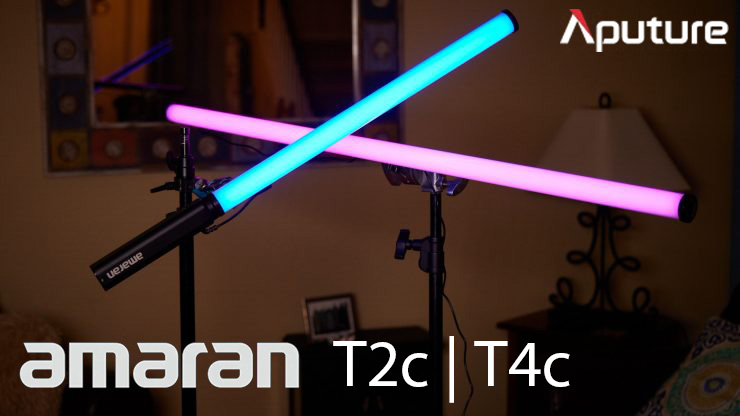 Aputure Amaran T2c / T4c RGBWW LED Tube Light with Battery Grip ไฟ LED ปรับสีได้ ขนาดยาว 60cm และ 120cm ปรับอุณหภูมิสีได้ 2500-7500K ให้สีเที่ยงตรงแม่นยำ พร้อมแบตเตอรี่กริปแบบชาร์จได้ รองรับ DMX ควบคุมด้วยแอพ Sidus Link เอฟเฟกต์ในตัว 15 แบบ มาพร้อมกระเป๋าผ้าอย่างดี