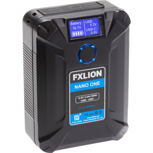 Fxlion 50Wh NANO V-Mount Battery NANO ONE แบตเตอรี่ V-Mount ความจุ 50 Wh พร้อมช่องต่อ D-Tap, USB-A, USB-C และ Micro-USB ราคา 5500 บาท