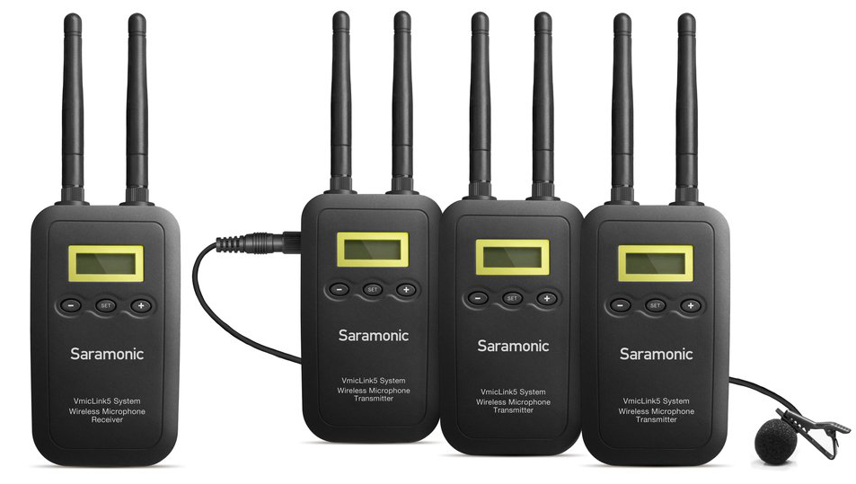 ขายชุดไมค์ติดปกเสื้อไร้สาย Saramonic VmicLink5 Set 3 5.8GHz SHF Wireless Lavalier Microphone ราคา 29900 บาท