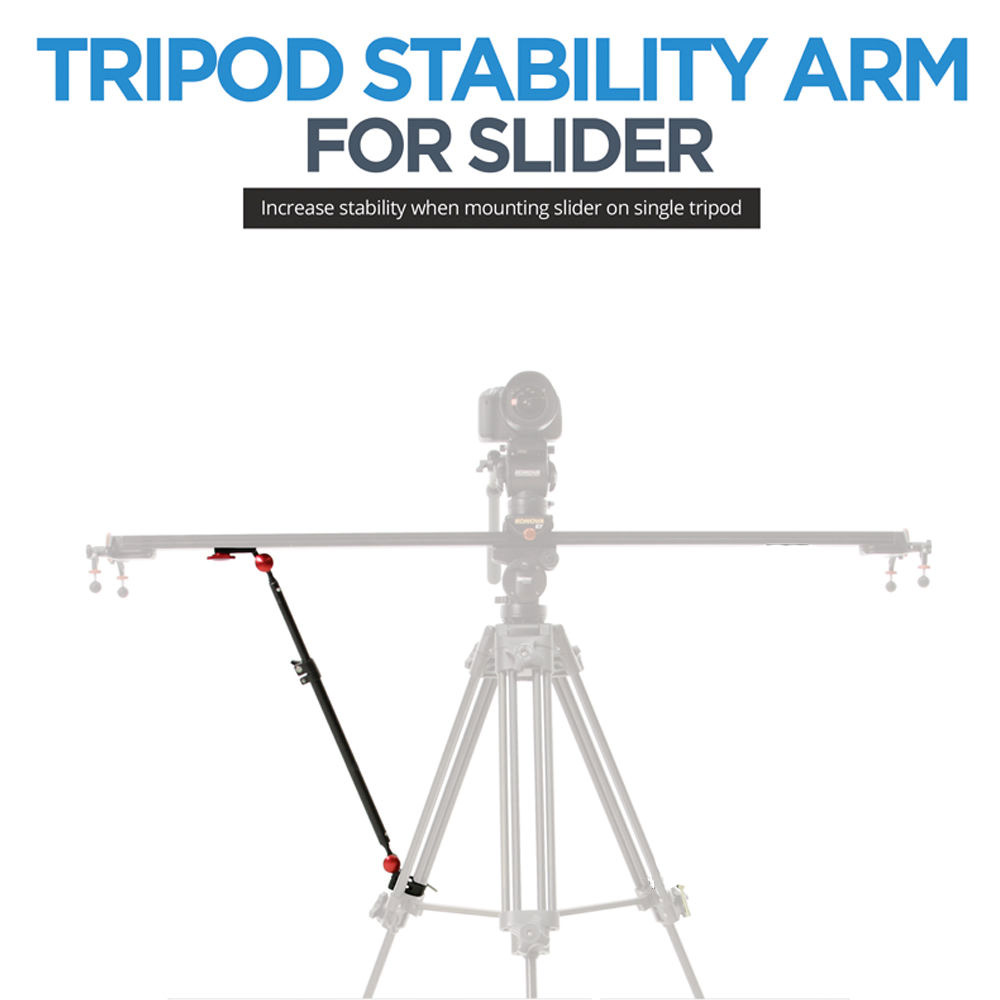AKUGE Tripod Stability Arms for Slider Camera Dolly Track Rail Increasing Stability Lightweight Adjustable Length 1 Arm in 