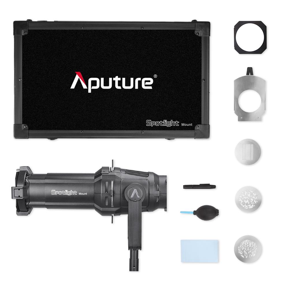 Aputure Spotlight Mount Set ชุดเลนส์ควบคุมลำแสงไฟ พร้อมเลนส์, Gobo B-Size, ช่องใส่ Iris, เจลย้อมสี ราคา 18200 บาท