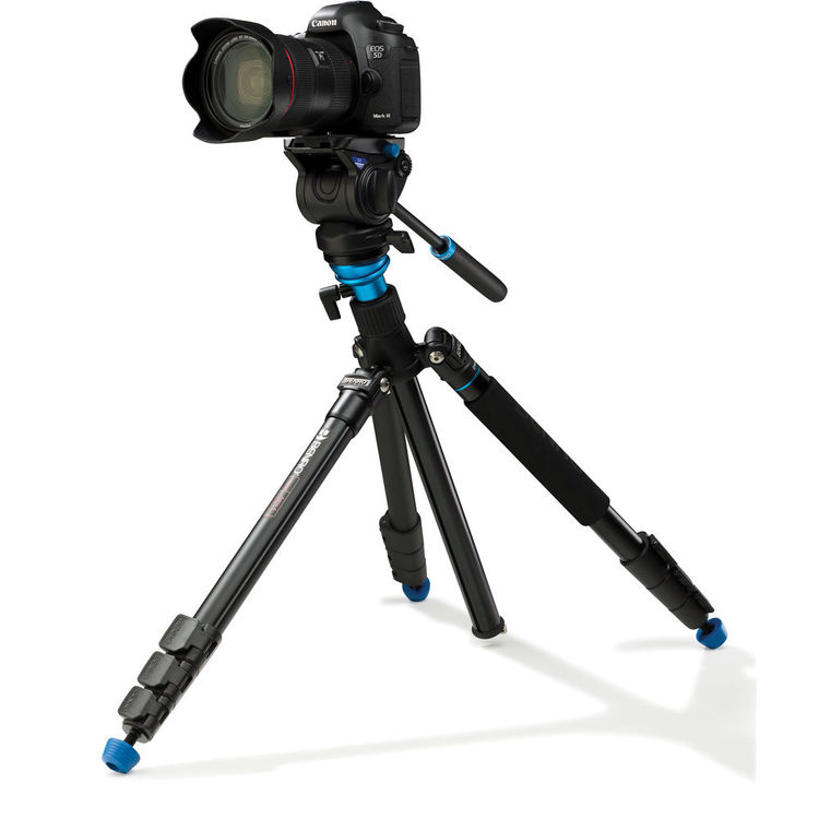 Benro Aero 4 Video Travel Angel Tripod Kit ขาตั้งกล้องวิดีโอ พร้อมหัว S4 โมโนพอดในตัว A2883FS4 ราคา 8990 บาท