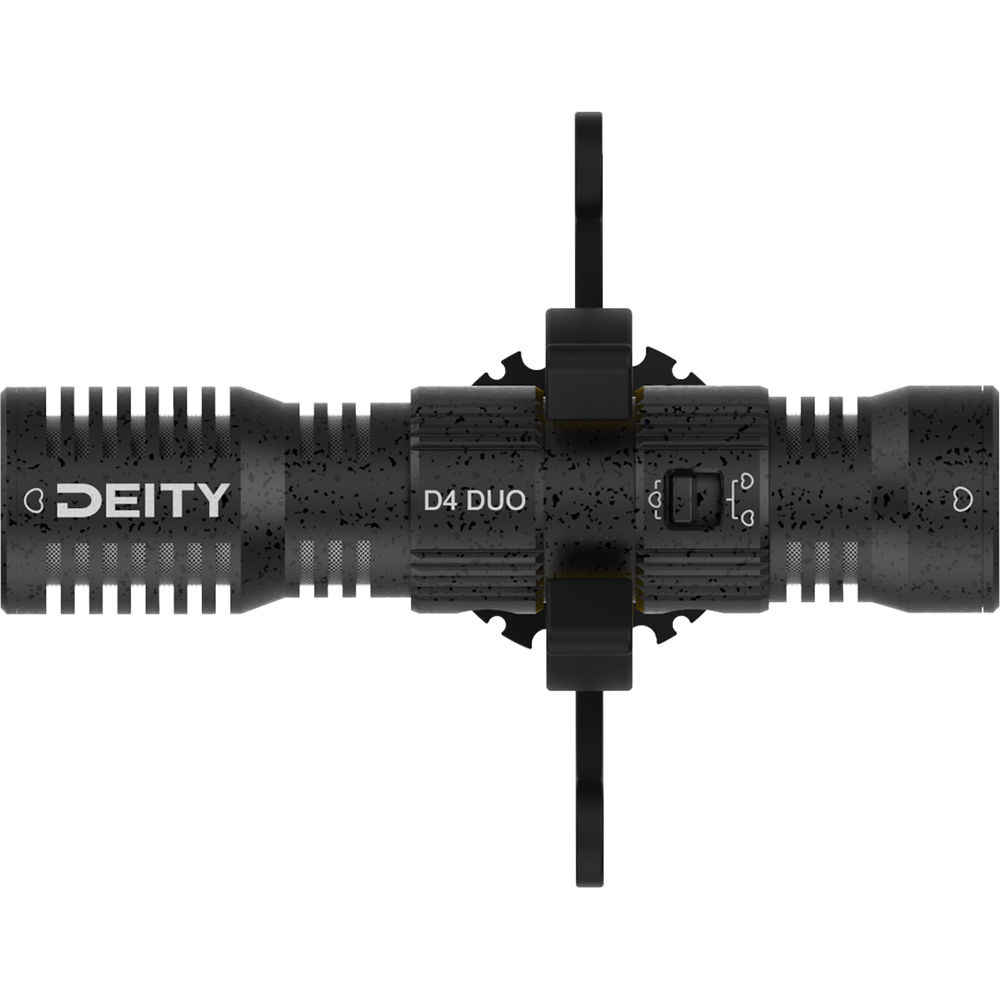 Deity V-Mic D4 Duo ไมค์ติดกล้อง mirrorless, DSLR รูปแบบการรับเสียง Cardioid คู่ รับเสียงทั้งด้านหน้าและหลังไมค์ ช่องเสียบไมค์เพิ่ม 3.5mm พร้อมขนแมวกันลม และกันสั่น Rycote ราคา 3200 บาท