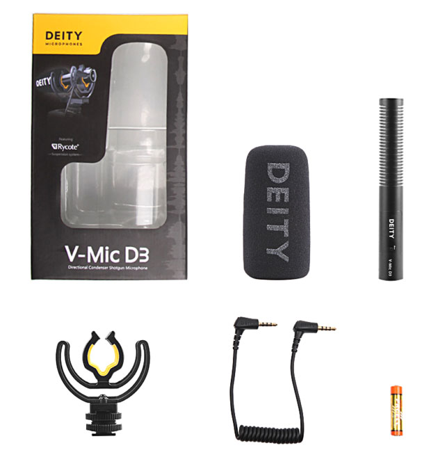 Deity V-Mic D3 Microphone ไมค์ติดกล้องแบบช๊อตกัน สำหรับถ่ายวิดีโอ พร้อม Rycote ติดฮอทชู ราคา 3500 บาท