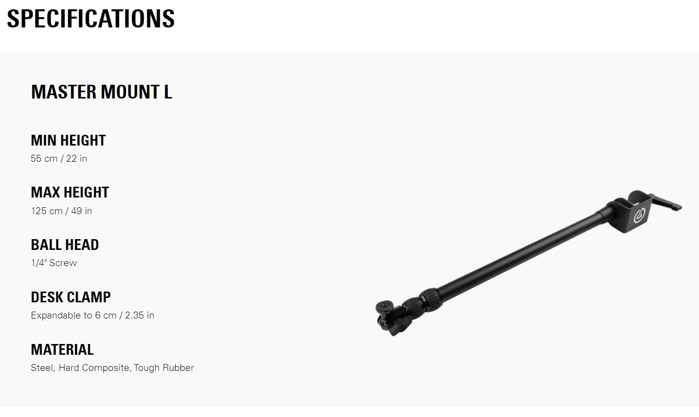 Elgato Master Mount L ขาตั้ง แคลมป์หนีบ สำหรับติดอุปกรณ์เข้ากับขอบโต๊ะ เช่น ไฟ LED กล้อง ไมค์ ราคา 2190 บาท