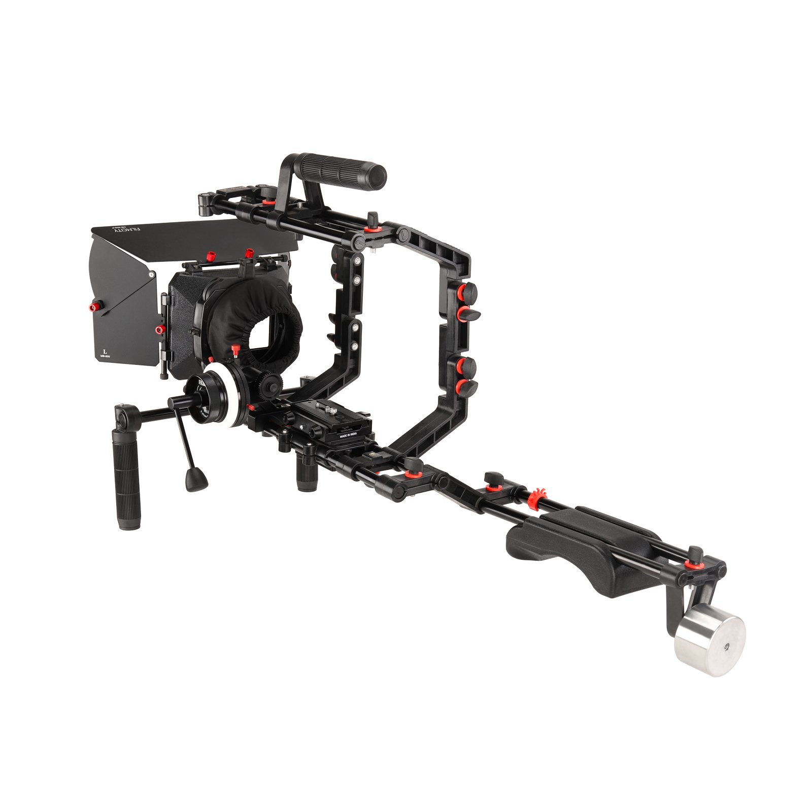 FILMCITY FC-03 Shoulder Rig Kit with Matte Box & Follow Focus for DSLR Cameras ชุดริกกล้อง DSLR พร้อมด้ามจับคู่ แผ่นรองบ่า Matte Box MB-600 Follow Focus HS-2 ราคา 13900 บาท