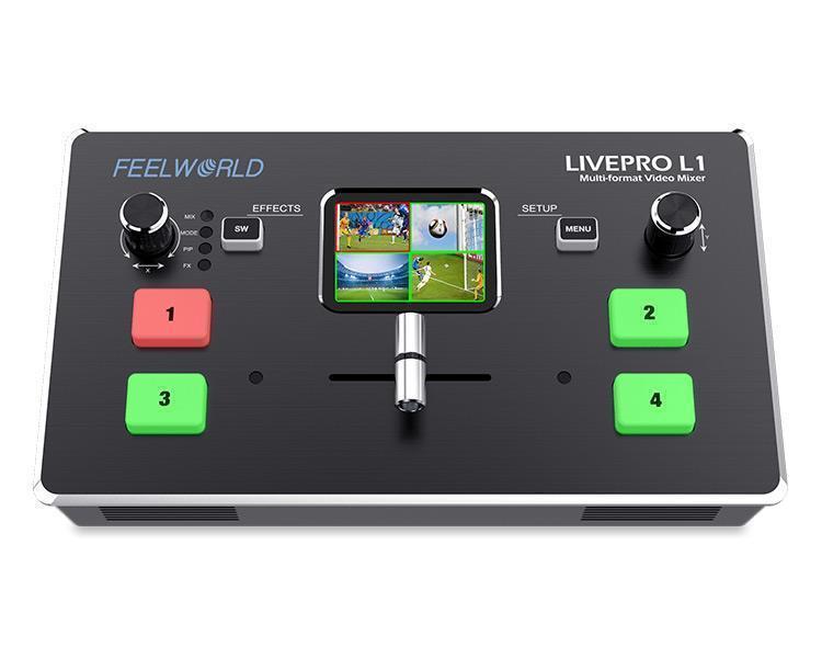 FEELWORLD LIVEPRO L1 Video Switcher HDMI USB3.0 live streaming สวิทเชอร์ 4 แชนแนล หน้าจอ 2 นิ้ว สตรีมผ่าน USB ไปยัง OBS, Facebook Live, Youtube Live ราคา 11500 บาท