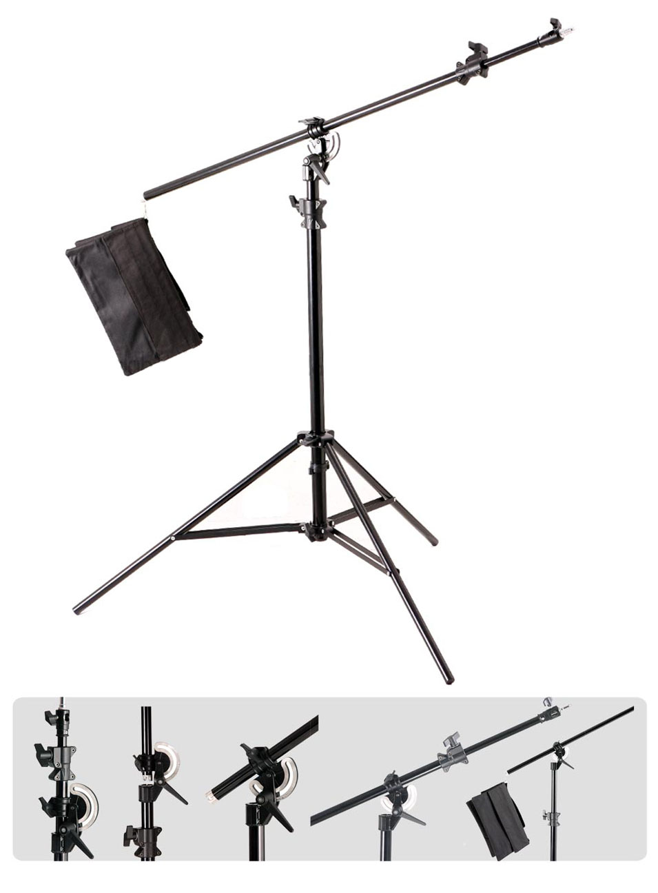 M-1 Boom Light Stand ขาตั้งไฟสูง 3.95 เมตร พร้อมแขนบูมและถุงทรายถ่วงน้ำหนัก รับน้ำหนัก 3 กก. ราคา 3200 บาท