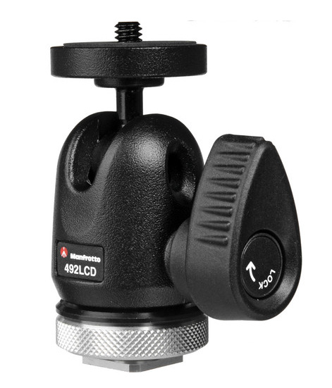 Manfrotto 492LCD Micro Ball Head หัวบอลยึดจอมอนิเตอร์เข้ากับฮอทชูกล้อง ราคา 2400 บาท