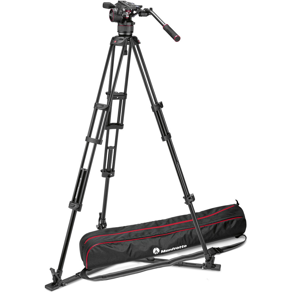 Manfrotto Nitrotech N8 Video Head & 546GB Pro Tripod with Ground-Level Spreader ชุดขาตั้งกล้องวิดีโอ Manfrotto 546GB พร้อมหัวน้ำมัน Nitrotech N8 รับน้ำหนักได้ 8 กิโล ปรับ counter balance ได้แม่นยำด้วยระบบลูกสููบไนโตรเจน ราคา 29900 บาท