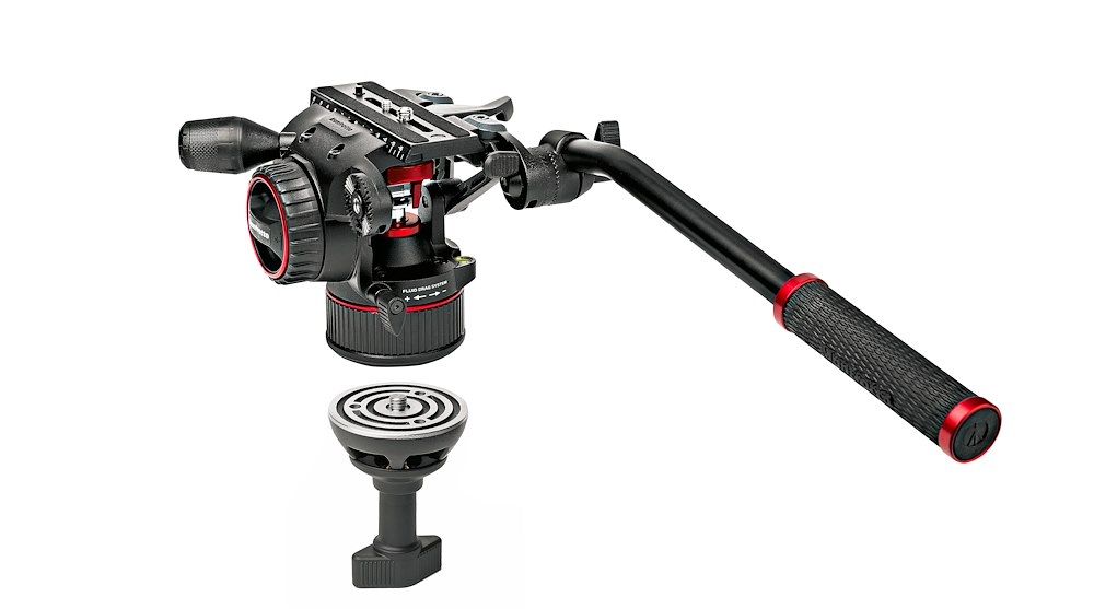 Manfrotto Nitrotech N8 Video Head & 546GB Pro Tripod with Ground-Level Spreader ชุดขาตั้งกล้องวิดีโอ Manfrotto 546GB พร้อมหัวน้ำมัน Nitrotech N8 รับน้ำหนักได้ 8 กิโล ปรับ counter balance ได้แม่นยำด้วยระบบลูกสููบไนโตรเจน ราคา 29900 บาท