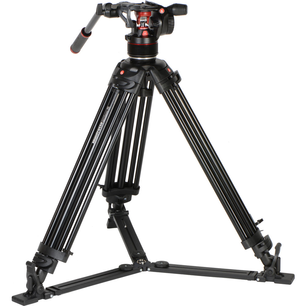 Manfrotto Nitrotech N8 Video Head & 546GB Pro Tripod with Ground-Level Spreader ชุดขาตั้งกล้องวิดีโอ Manfrotto 546GB พร้อมหัวน้ำมัน Nitrotech N8 รับน้ำหนักได้ 8 กิโล ปรับ counter balance ได้แม่นยำด้วยระบบลูกสููบไนโตรเจน ราคา 29900 บาท