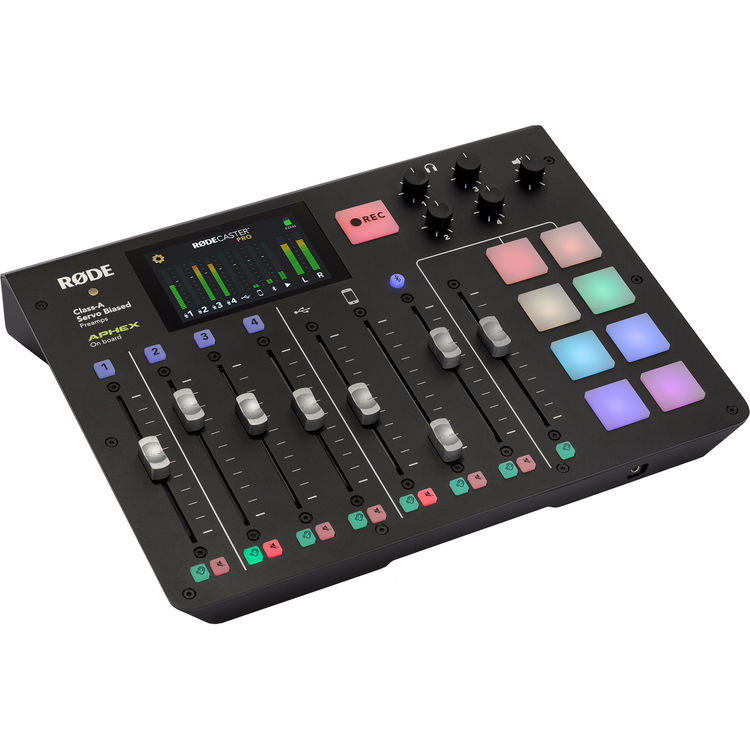 RODECaster Pro Podcast Production Studio อุปกรณ์สำหรับทำ Podcast รองรับไมค์ 4 ตัว เชื่อมต่อกับสมาร์ทโฟน, USB และบลูทูธ ซาวด์เอฟเฟกต์ 8 แบบ ราคา 26900 บาท