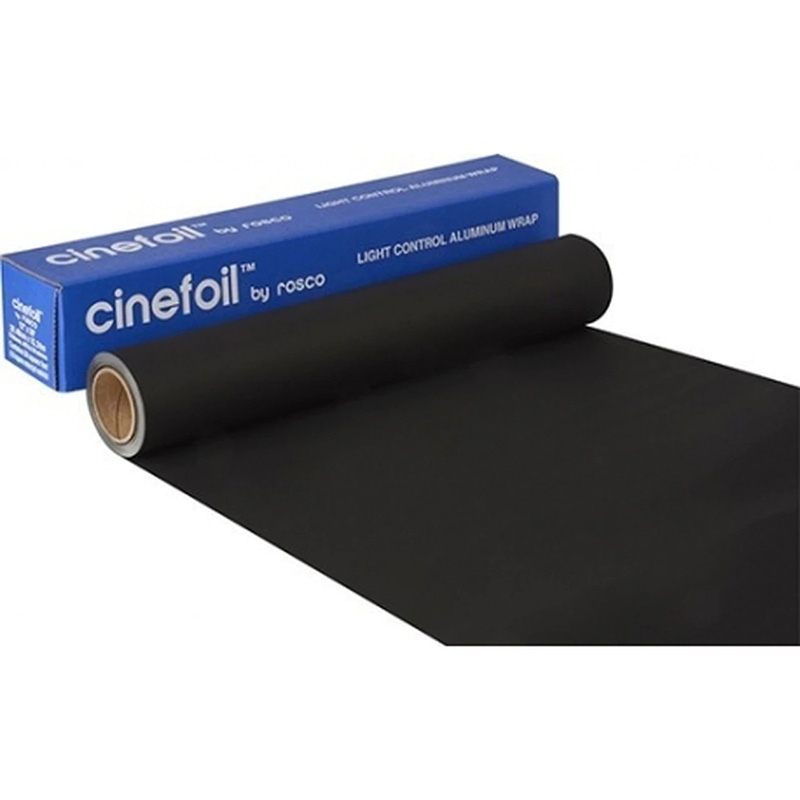 Rosco Matte Black Cinefoil (12 inches x 50 ft) แผ่นอลูมิเนียมผิวด้าน ขนาดกว้าง 12 นิ้ว ยาว 50 ฟุต สำหรับควบคุมทิศทางแสง ทำเป็น Snoot หรือ Barn Door ทนความร้อน ใช้ซ้ำได้ ราคา 2600 บาท