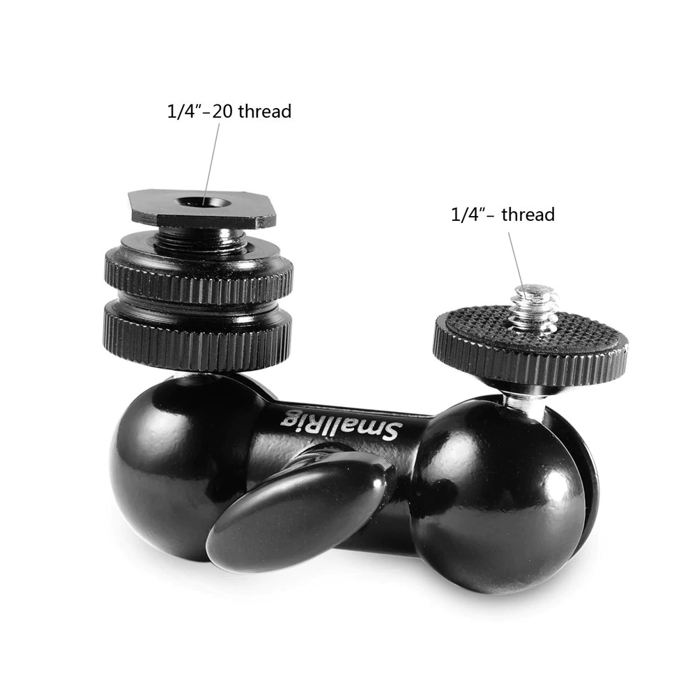 SmallRig Double End Ball Head with Cold Shoe and Thumb Screw 1135 หัวบอลคู่ติดฮอทชู ติดจอมอนิเตอร์กับหัวกล้อง ราคา 490 บาท