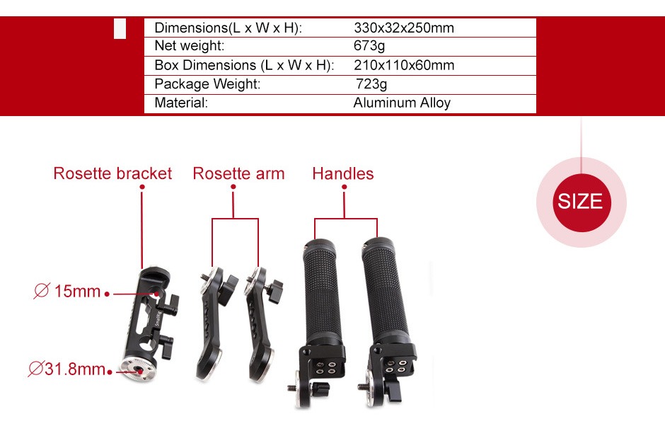 SmallRig Shoulder Rig Handle Kit 2002 ด้ามจับสำหรับชุดริก ติด rod 15mm ราคา 8500 บาท