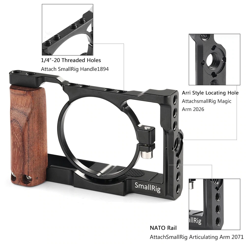 SmallRig Cage Kit for Sony RX100 VI 2225 ชุดริกกล้อง Sony RX100 VI พร้อมกริปไม้ ราคา 2500 บาท