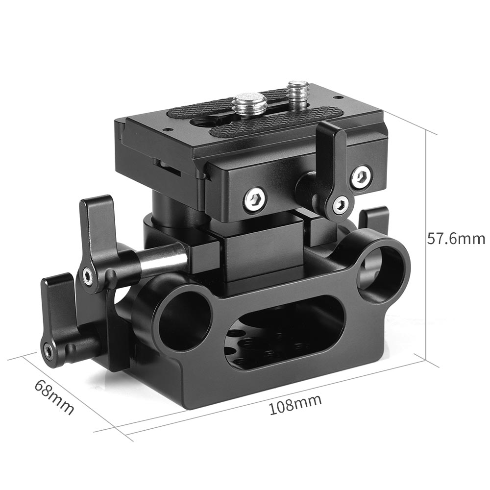 SmallRig Universal 15mm Rail Support System Baseplate 2272B Baseplate สำหรับชุดริกกล้อง พร้อมเพลท Arca ปรับความสูงได้ และที่ใส่ราง 15 มม. ราคา 3210 บาท