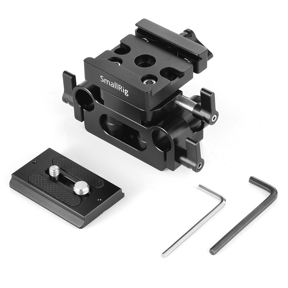 SmallRig Universal 15mm Rail Support System Baseplate 2272B Baseplate สำหรับชุดริกกล้อง พร้อมเพลท Arca ปรับความสูงได้ และที่ใส่ราง 15 มม. ราคา 3210 บาท