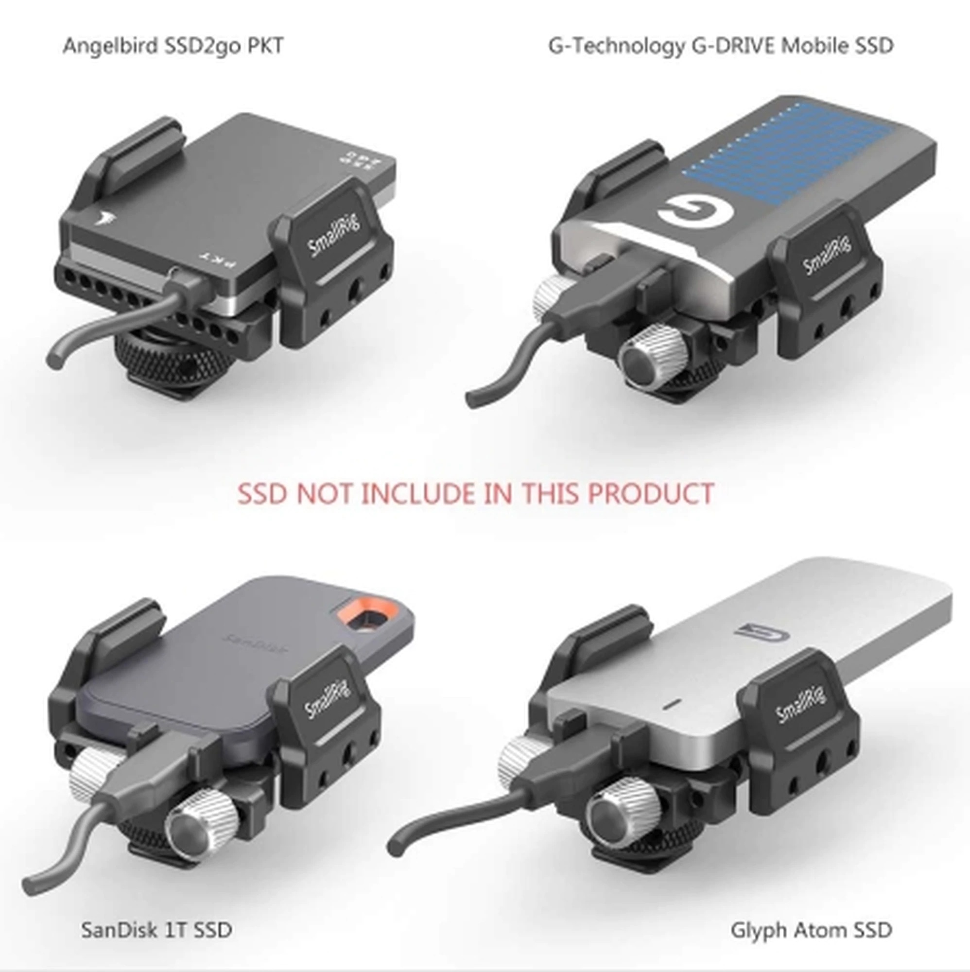 SmallRig Universal Holder for External SSD BSH2343 ที่ยึด SSD เข้ากับชุดริกกล้อง BMPCC 4K/6K, Z Cam E2 ราคา 1400 บาท