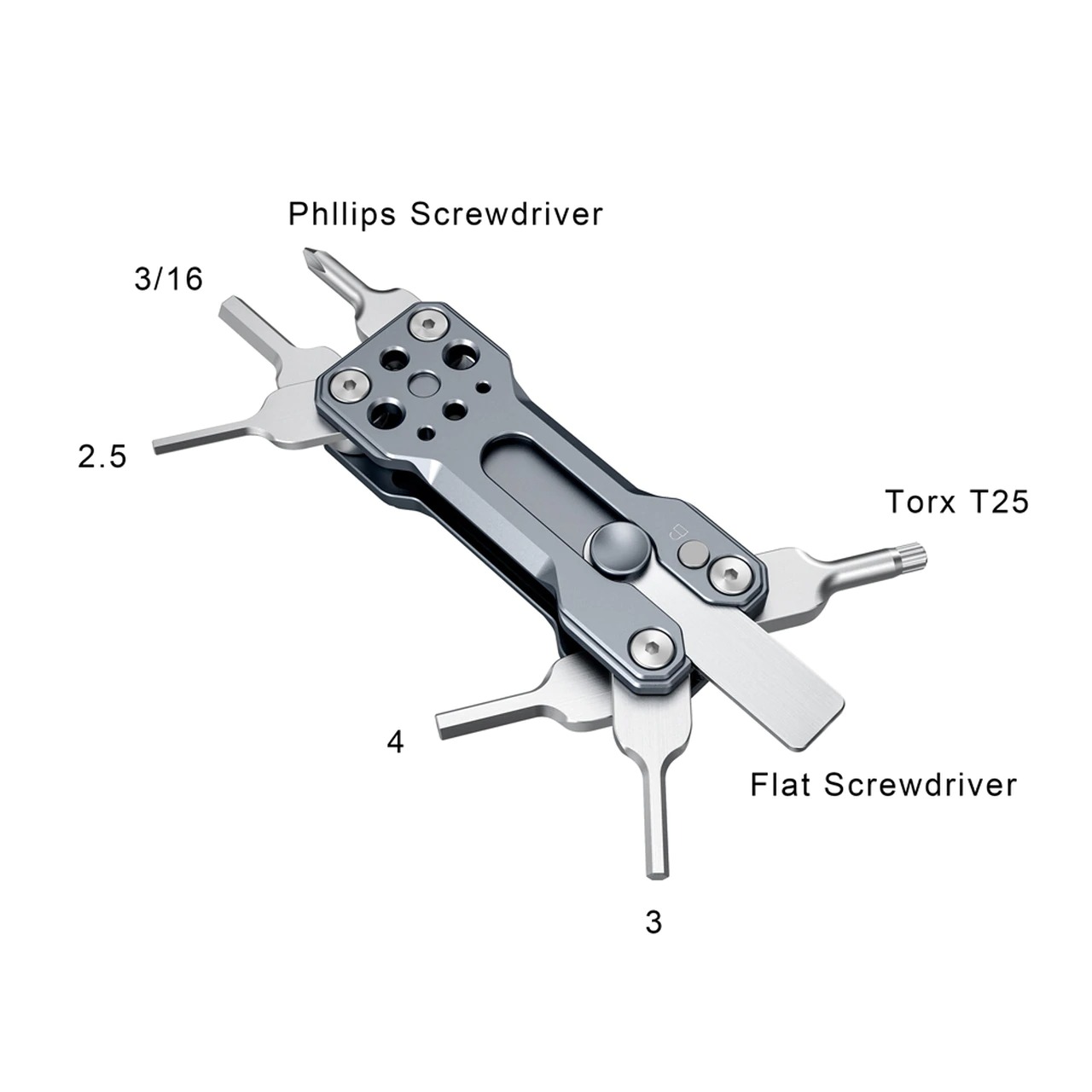 SmallRig Folding Screwdriver Kit Hunter AAK2495 ชุดไขควง 7 แบบ (ไขควงแบน, ไขควงแฉก, ประแจหกเหลี่ยมเบอร์ 2.5, 3, 4, 3/16, ประแจทอร์ค T25) ราคา 1400 บาท