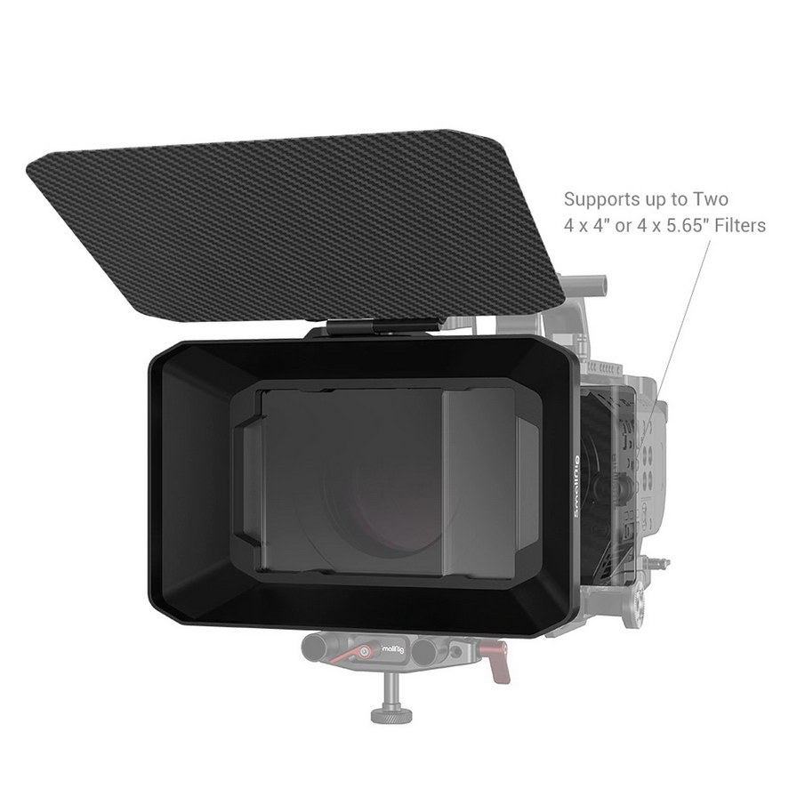 SmallRig Lightweight Matte Box 2660 แมทบ็อกซ์สำหรับชุดริกกล้อง คาร์บอนไฟเบอร์ รองรับเลนส์ใหญ่สุด 114 มม. อแดปเตอร์ติดหน้าเลนส์ขนาด 67, 72, 77, 82 มม. ใส่ฟิลเตอร์ 4 x 4 หรือ 4 x 5.65 ได้สองแผ่น ราคา 3200 บาท