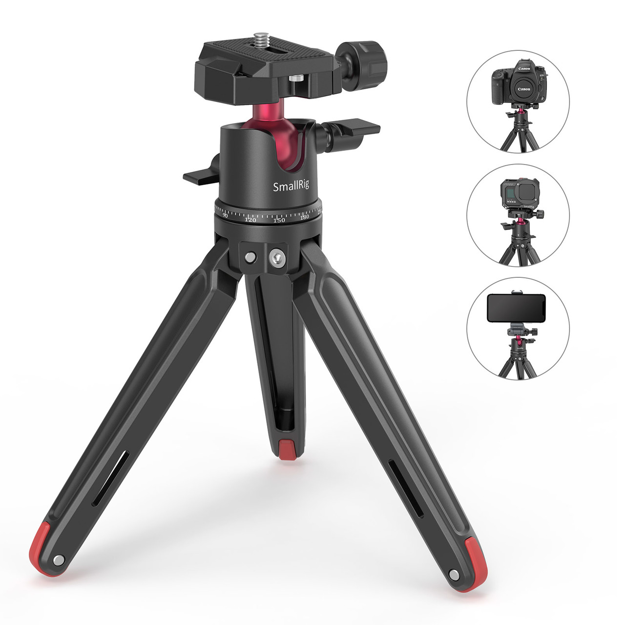 SmallRig Tabletop Mini Tripod with Panoramic Ball Head BUT2664 ขาตั้งกล้องตั้งโต๊ะ รองรับกล้อง DSLR, Mirrorless, มือถือ, แอคชั่นแคม หัวบอลแพน 360 องศา ราคา 1390 บาท