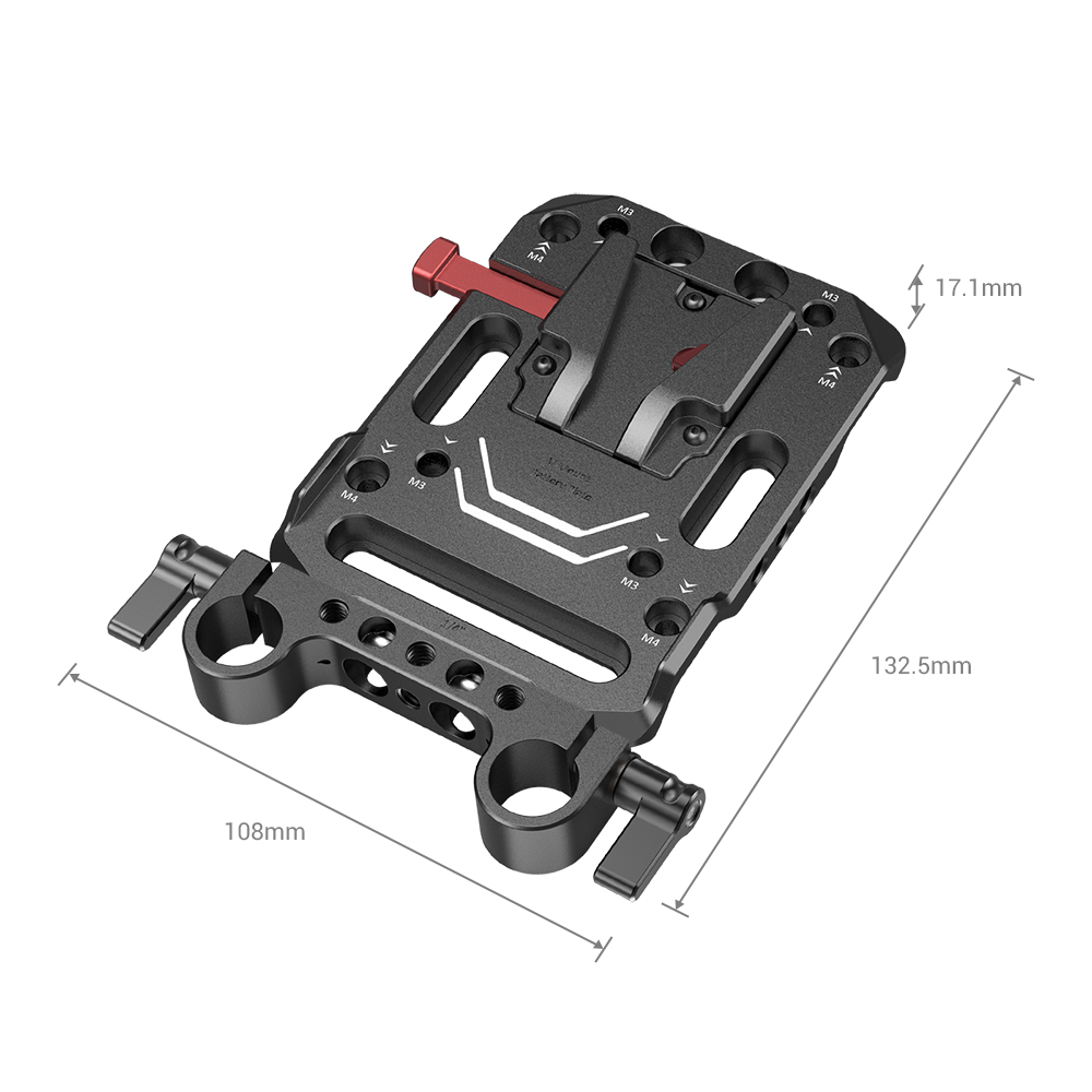 SmallRig V Mount Battery Plate with Dual 15mm Rod Clamp 3016 เพลทติดแบต v-mount เข้ากับ rod 15 mm ราคา 1440 บาท