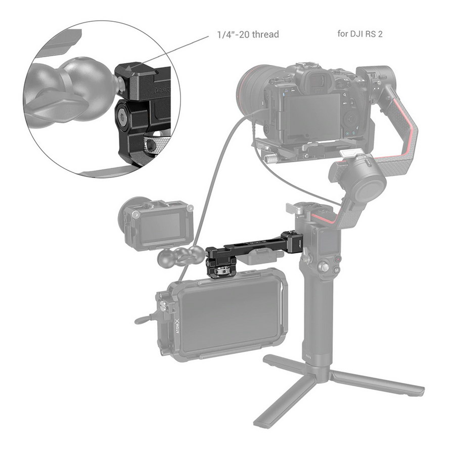 SmallRig Monitor Mount with NATO Clamp for DJI RS 2/RSC 2 3026 ที่ติดจอมอนิเตอร์สำหรับกิมบอล DJI RS2 / RSC2 ปรับมุมได้ พร้อมรูน๊อต 1/4