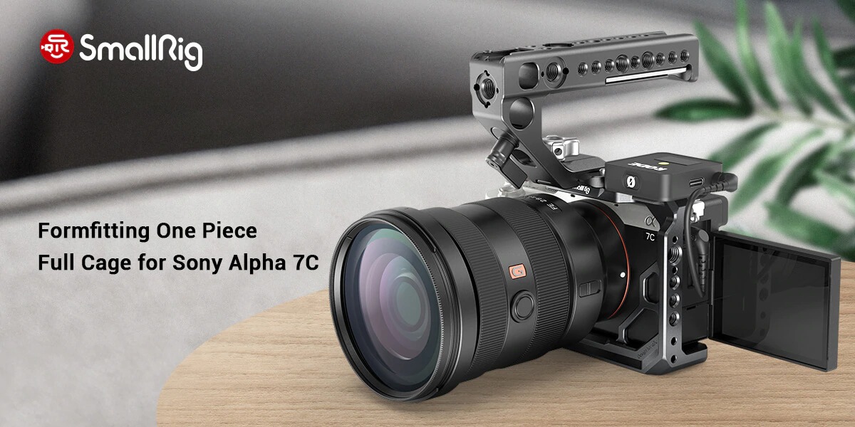 SmallRig Cage for Sony A7C 3081 ชุดริกกล้อง Sony A7C ยึดกล้องด้วยน๊อตสองจุด พร้อมรูน๊อต 1/4, 3/8, Arri Mount และฮอทชู ฐานล่าง Arca ราคา 1350 บาท
