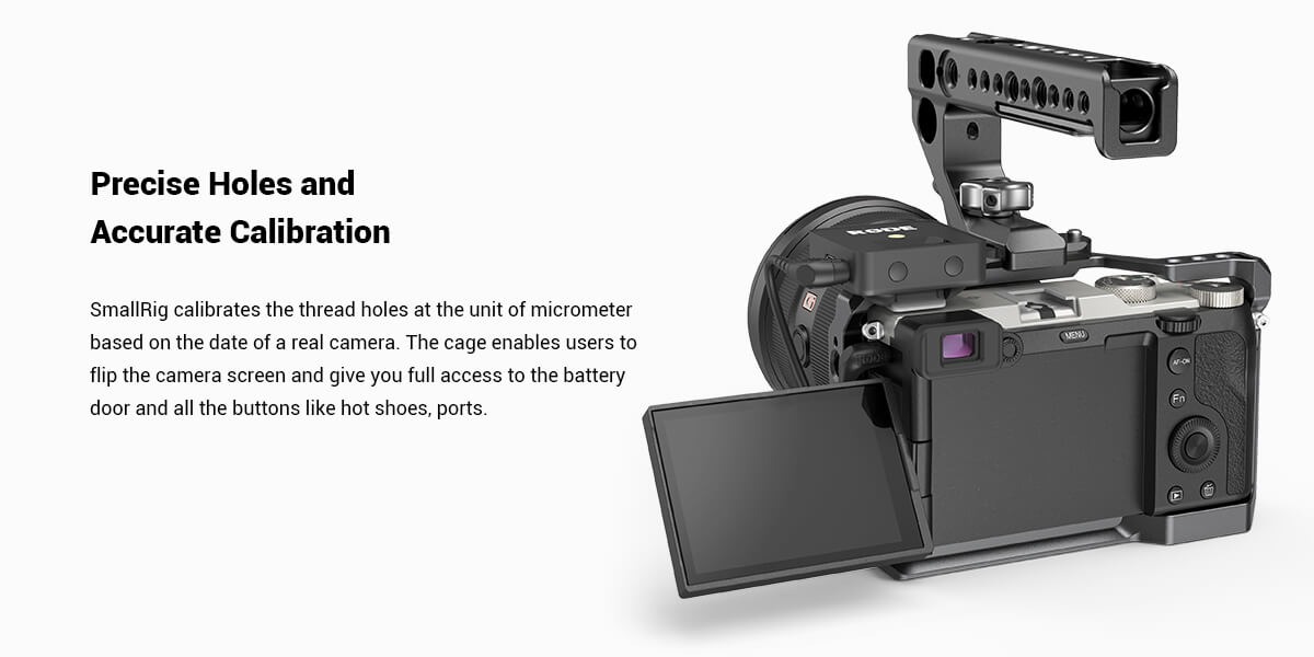 SmallRig Cage for Sony A7C 3081 ชุดริกกล้อง Sony A7C ยึดกล้องด้วยน๊อตสองจุด พร้อมรูน๊อต 1/4, 3/8, Arri Mount และฮอทชู ฐานล่าง Arca ราคา 1350 บาท