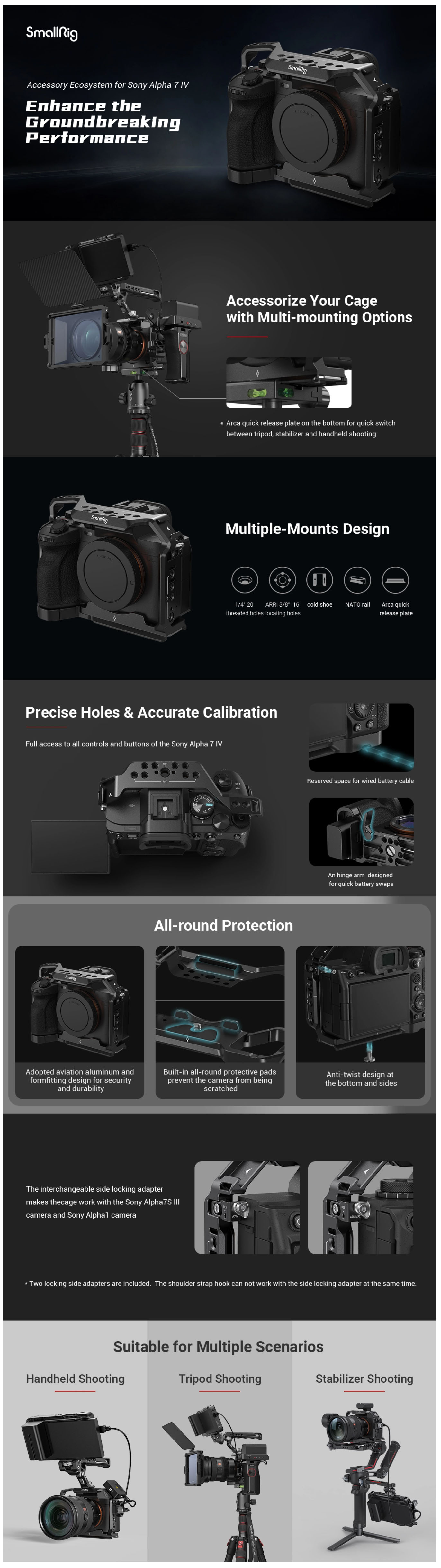 SmallRig Basic Kit for Sony Alpha 7 IV/Alpha 7 S III 3668 ชุดริกกล้อง Sony A7 IV / A7 S III พร้อมด้ามจับบน ที่ล็อคสาย HDMI ราคา 4450 บาท