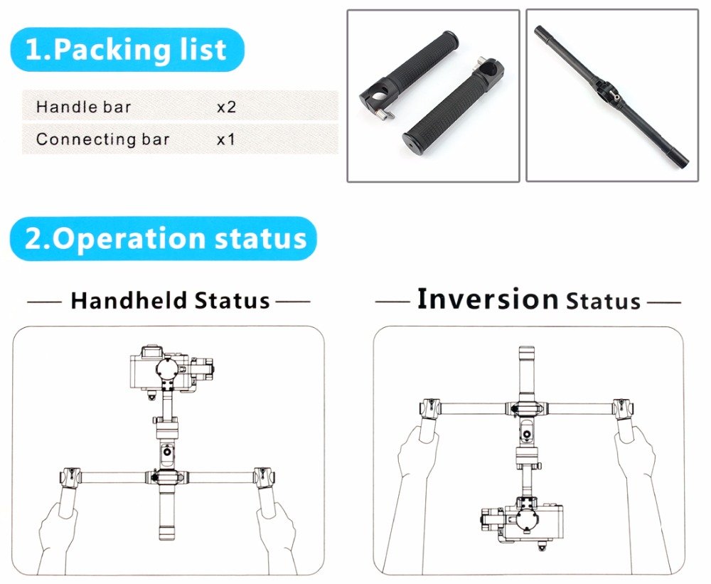 ขาย Zhiyun Crane 2 Dual Handle Bar ด้ามจับสำหรับกิมบอล Zhiyun Crane 2 ราคา 3600 บาท